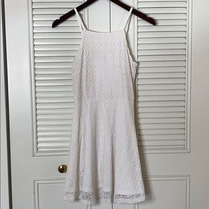 all white lace skater dress